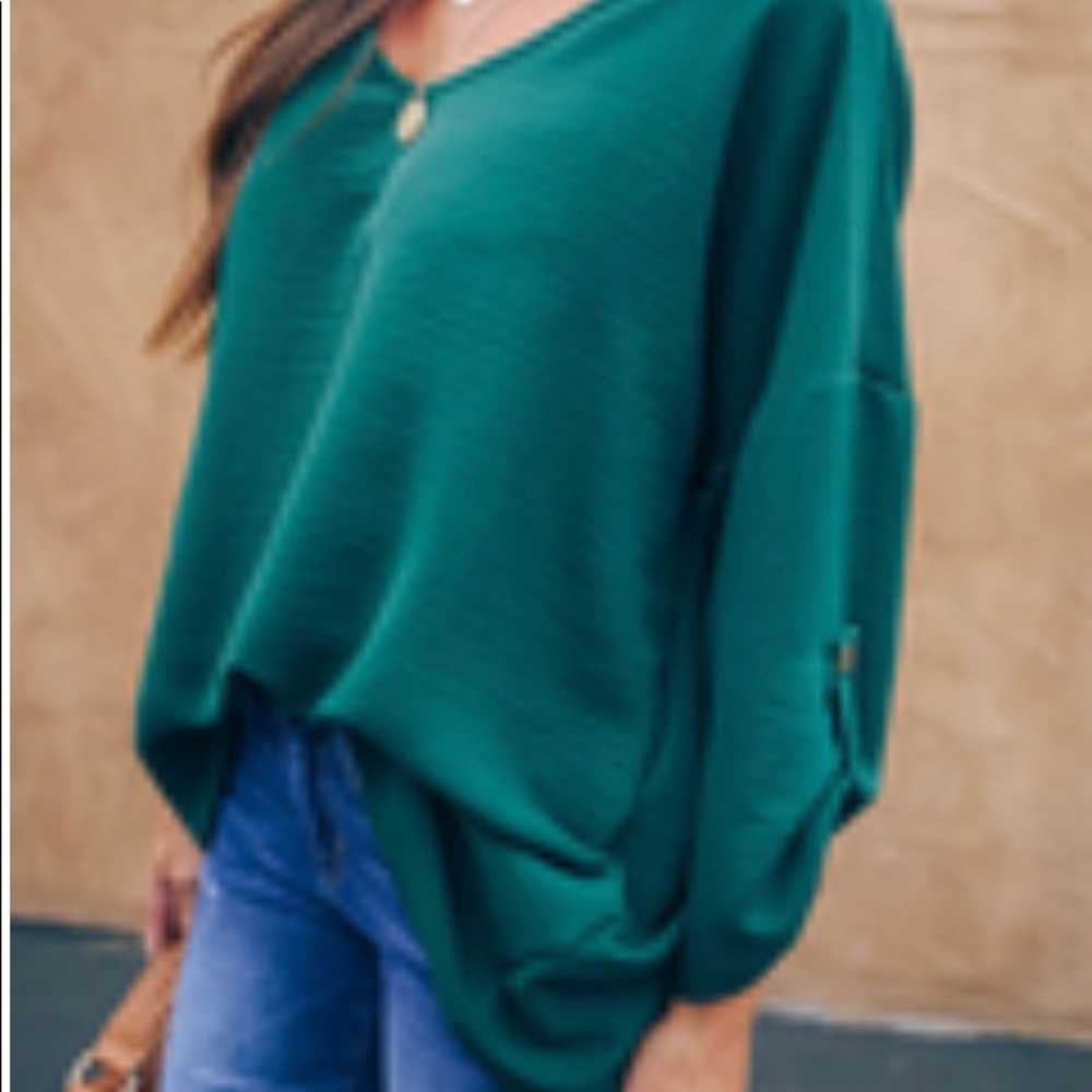 Green 3/4 Sleeve Blouse